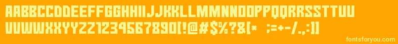 Weitere Informationen zur GomariceNoContinue-Schriftart GomariceNoContinue-Schriftart – Gelbe Schriften auf orangefarbenem Hintergrund