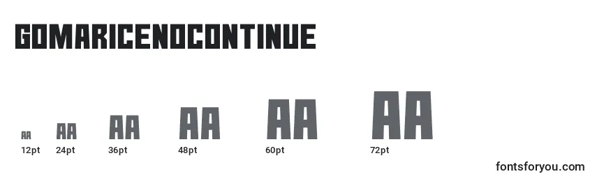 GomariceNoContinue Font Sizes