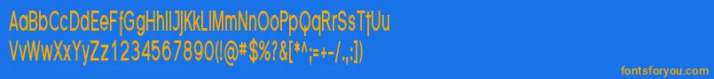 Weitere Informationen zur SfflorencesanscompBold-Schriftart SfflorencesanscompBold-Schriftart – Orangefarbene Schriften auf blauem Hintergrund