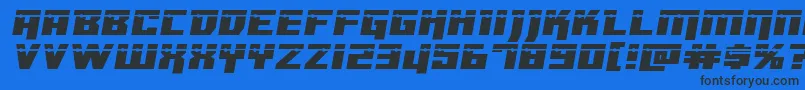 Dangerbotexpandlaser Font – Black Fonts on Blue Background