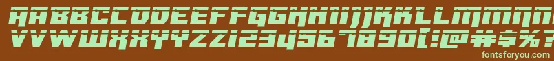 Dangerbotexpandlaser Font – Green Fonts on Brown Background