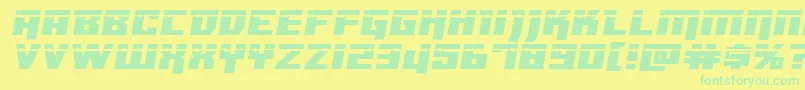 Dangerbotexpandlaser Font – Green Fonts on Yellow Background