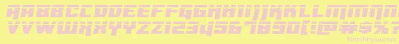 フォントDangerbotexpandlaser – ピンクのフォント、黄色の背景
