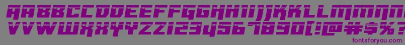 フォントDangerbotexpandlaser – 紫色のフォント、灰色の背景