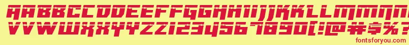 Dangerbotexpandlaser Font – Red Fonts on Yellow Background