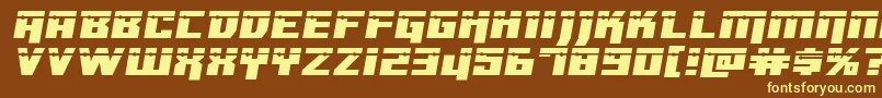 Dangerbotexpandlaser-fontti – keltaiset fontit ruskealla taustalla