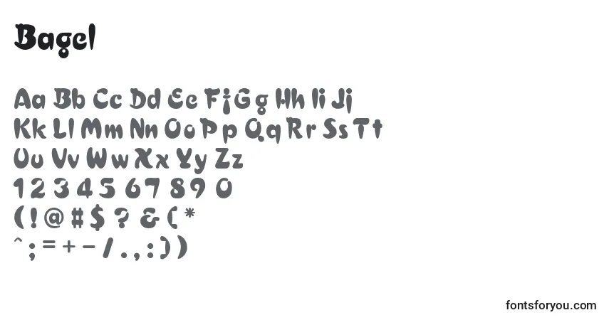 Schriftart Bagel – Alphabet, Zahlen, spezielle Symbole