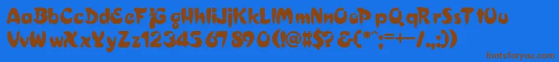 Bagel Font – Brown Fonts on Blue Background
