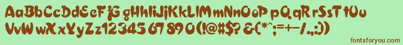 Bagel Font – Brown Fonts on Green Background