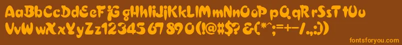 Bagel Font – Orange Fonts on Brown Background