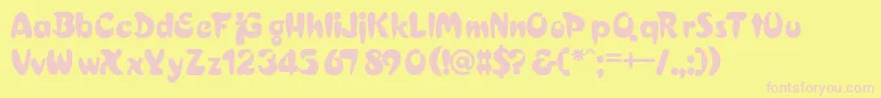Bagel-fontti – vaaleanpunaiset fontit keltaisella taustalla