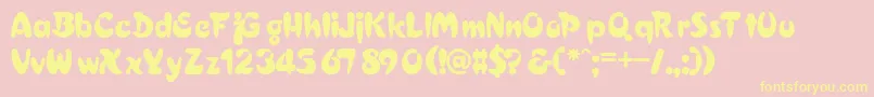 Bagel-Schriftart – Gelbe Schriften auf rosa Hintergrund