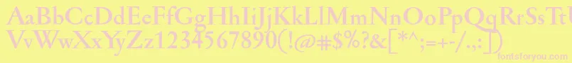 JannonantBold Font – Pink Fonts on Yellow Background