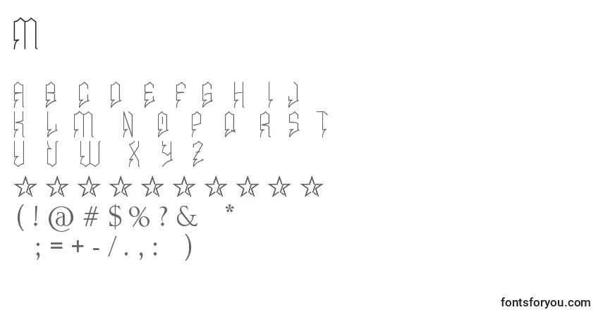 Шрифт Mexi – алфавит, цифры, специальные символы