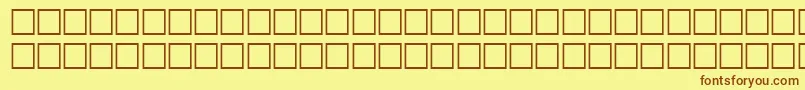 フォントHeshamAlsharqNormalTraditional – 茶色の文字が黄色の背景にあります。