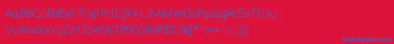 SntsMouselaakTp Font – Blue Fonts on Red Background