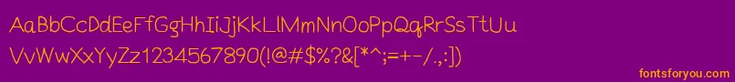 SntsMouselaakTp Font – Orange Fonts on Purple Background