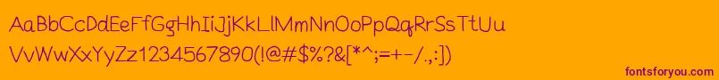 SntsMouselaakTp Font – Purple Fonts on Orange Background