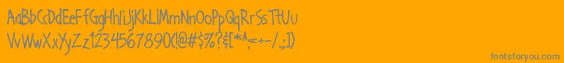 Handa ffy-Schriftart – Graue Schriften auf orangefarbenem Hintergrund