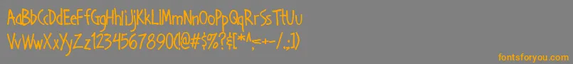 フォントHanda ffy – オレンジの文字は灰色の背景にあります。