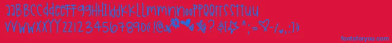 Holidaysarecoming Font – Blue Fonts on Red Background