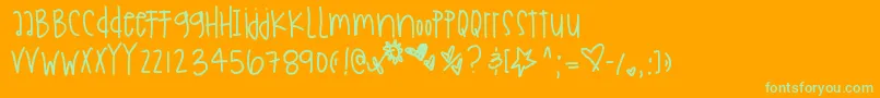 Holidaysarecoming Font – Green Fonts on Orange Background