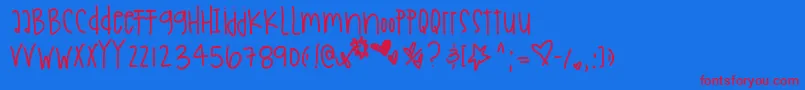 Holidaysarecoming-Schriftart – Rote Schriften auf blauem Hintergrund