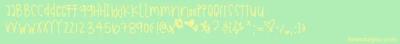 Holidaysarecoming Font – Yellow Fonts on Green Background