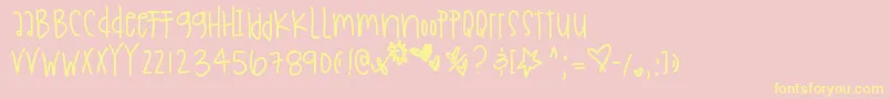 Holidaysarecoming Font – Yellow Fonts on Pink Background