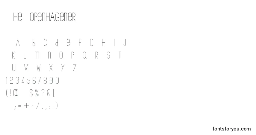 Schriftart TheCopenhagener – Alphabet, Zahlen, spezielle Symbole