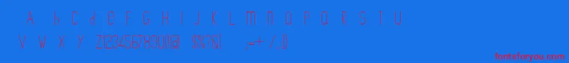 フォントTheCopenhagener – 赤い文字の青い背景