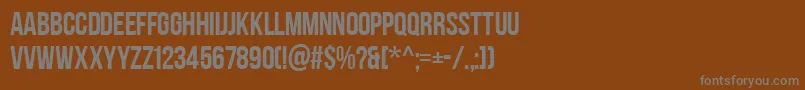 フォントAaBebasneue – 茶色の背景に灰色の文字