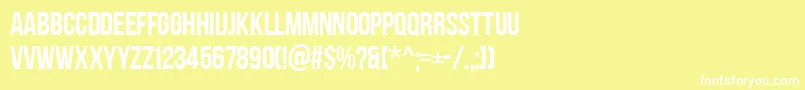フォントAaBebasneue – 黄色い背景に白い文字