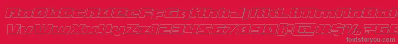 Turbochargeiutital Font – Gray Fonts on Red Background