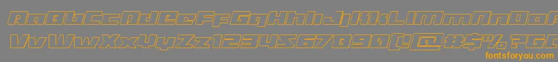 Turbochargeiutital-Schriftart – Orangefarbene Schriften auf grauem Hintergrund