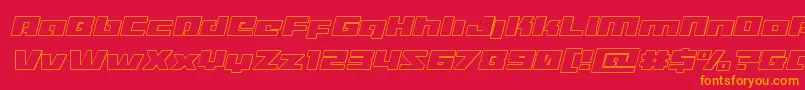 Turbochargeiutital Font – Orange Fonts on Red Background