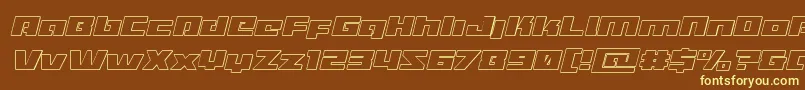 フォントTurbochargeiutital – 黄色のフォント、茶色の背景
