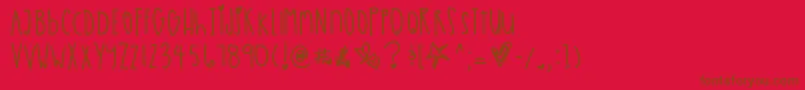 Escapades Font – Brown Fonts on Red Background