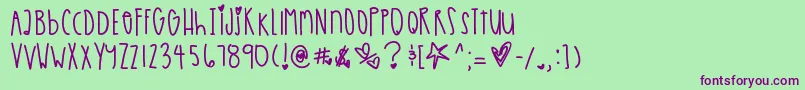 Escapades Font – Purple Fonts on Green Background