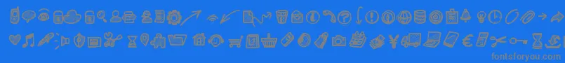 Pwsmallicons Font – Gray Fonts on Blue Background