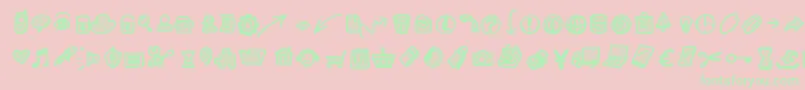 Pwsmallicons Font – Green Fonts on Pink Background