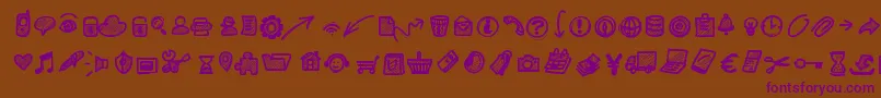 Pwsmallicons Font – Purple Fonts on Brown Background