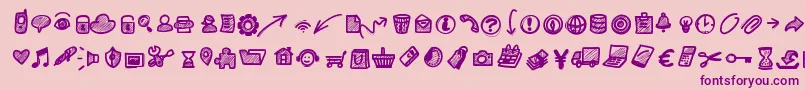 Pwsmallicons Font – Purple Fonts on Pink Background