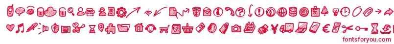 Pwsmallicons Font – Red Fonts on White Background