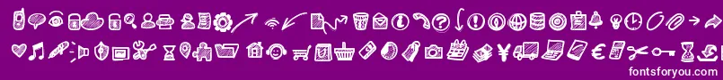 Fonte Pwsmallicons – fontes brancas em um fundo violeta