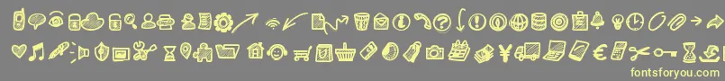 Pwsmallicons Font – Yellow Fonts on Gray Background