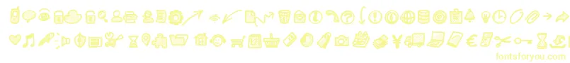 Pwsmallicons Font – Yellow Fonts on White Background