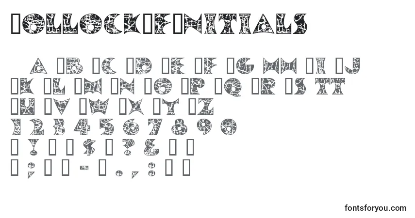 Czcionka PollockMfInitials – alfabet, cyfry, specjalne znaki