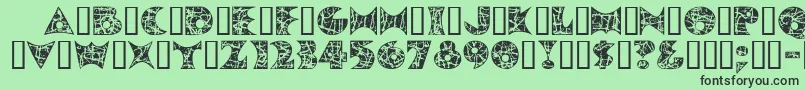 PollockMfInitials Font – Black Fonts on Green Background