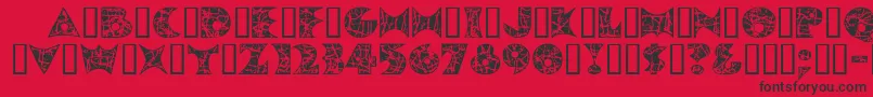 PollockMfInitials Font – Black Fonts on Red Background